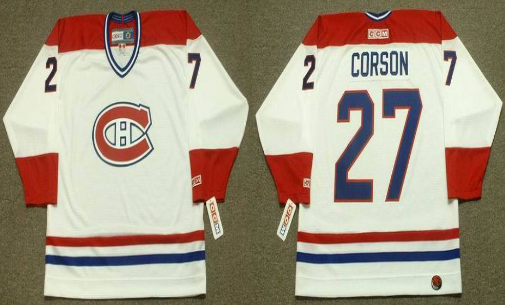 2019 Men Montreal Canadiens 27 Corson White CCM NHL jerseys
